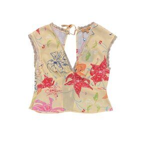 VRG GRL- OPEN TIE BACK- FLORAL- SIZE 10 TOP